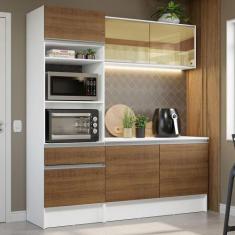 Cozinha Compacta Madesa Diamante com Armário, Balcão e Tampo, Rustic