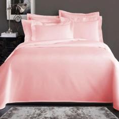 Lençol Casa Blanca Percal 400 Fios 100% Algodão Egípcio Queen,  Rosa