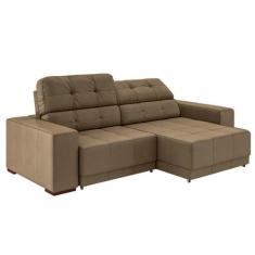 Sofá Sala de Estar Retrátil e Reclinável 4 Lugares Lisboa 250cm Couro 