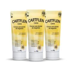 Kit 3 Cartflen Creme Massagem Cloreto De Magnesio 150G - HF Suplements