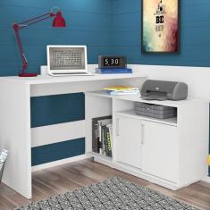 Escrivaninha em L 110x107cm 2 Portas Office Mega - Olivar