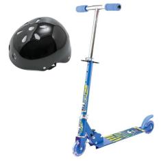 Patinete 2 Roda Led Panda Menino Radical + Capacete Infantil - Art Bri
