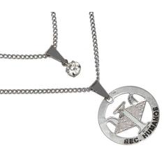 Colar Duplo Minha Profissão Recursos Humanos Aço Inox - Milena Folhead