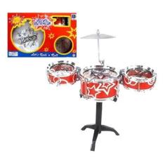 Mini Bateria Msical Infantil 3 Tambores 1 Prato Jazz - toys