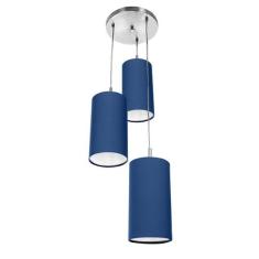 Pendente Cilindrica Triplo De Cupula 14x25cm Azul - MARRYLUZ
