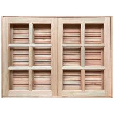 Janela de Abrir / Abrir Reto de Madeira Padrão Cedro Batentes de 10 CM