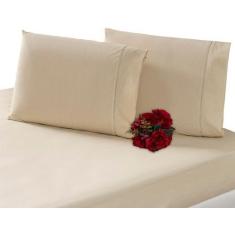 Jogo Lençol 3 Peças Cama Viúva 100% Algodão 200 Fios Percal - INGRID B