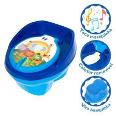 Troninho Infantil Divertido Azul Com Bichinhos Musical - STYLL, Azul