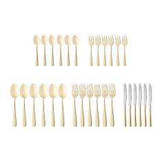 Faqueiro Wolff Pisa em Aço Inox Dourado - 30 Peças