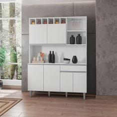 Armário para Cozinha Ambiente Kit Alice Branco Brilho - ajl