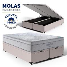 Cama Box Baú com Colchão de Molas Ensacadas D33 Pillow In Ortobom Freedom Queen 158cm