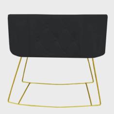 Mini Berço Aconchego com Balanço suede Preto - D'Classe Decor