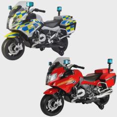 Mini Moto Elétrica Infantil Bateria 12V Bmw R 1200RT Som Farol Led Licenciada Importway Bw-316