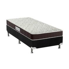 Cama Box Solteiro: Colchão Espuma Probel D33 Advanced Mega Resistente + Base CRC Suede Black(88x188)