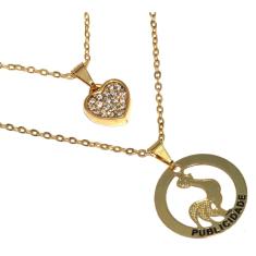 Colar Duplo Minha Profissão Propaganda Publicidade Folheado