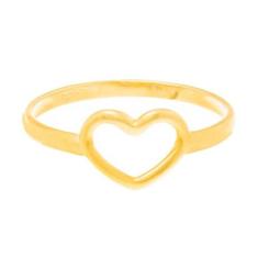 Anel Rommanel Coração Vazado Banhado Ouro, 14