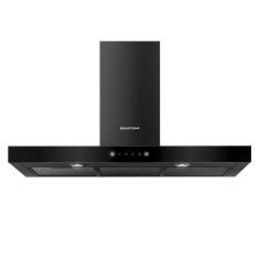 Coifa de Parede Brastemp 90cm com 03 Velocidades, Painel Touch on Glass Eclipse Collection Black Inox - BAE90AP