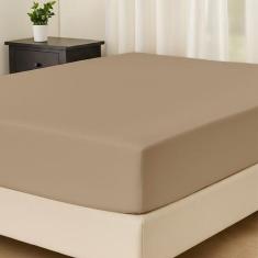 Lençol King Avulso C/ Elástico Percal 180 Fios - RAFALORO, Cáqui