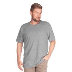 Camiseta Masculina Básica Plus Size Comfort Cinza-Masculino