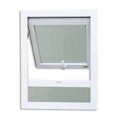 Janela de PVC Maxim-Ar 80x60cm com Bandeira e Vidro Mini Boreal ITEC Brimak Branco