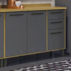 Balcão de Cozinha com Tampo 3 Portas 2 Gavetas 120 cm Áustria Valdemóveis