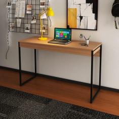 Mesa para Escritório 120cm Industrial ME4160 Tecno Mobili Amêndoa/Preto