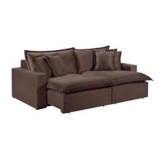 Sofá 2 Lugares Retrátil Encosto Fixo M-145 Veludo Martins Marrom