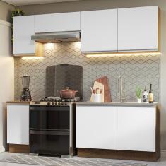 Armário De Cozinha 240Cm Glamy 10 Rustic/Branco
