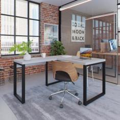 Escrivaninha em L Yon Operacional 120x70x75 Branco/Preto