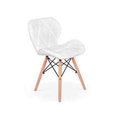 Cadeira Charles Eames Eiffel Slim Wood Estofada - Branca - Magazine De