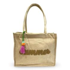 Bolsa Feminina de Praia Piscina com cores Vivas + Pompom - Royal Style