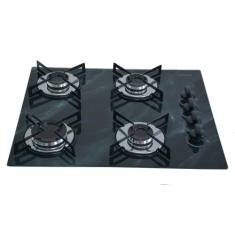 Fogão Cooktop Chamalar Premium 4 Bocas Ultra Chama Bivolt XP, Marmoriz