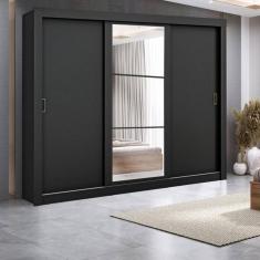 Guarda Roupa Casal Espelho 3 Portas de Correr 4 Gavetas City Maxel