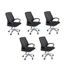 Kit 5 Cadeiras de Escritório Diretor Tela Mesh Cádis - Versi