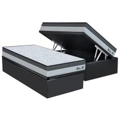 Conjunto Box Baú Solteiro: Colchão Espuma Orthoflex D33 / Matera ml + Base crc Suede Gray(88x188)