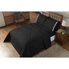 Kit Edredom Casal Queen Dupla Face Aconchego 06 Peças - Preto - Casa C