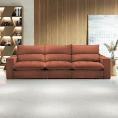 Sofá Retrátil E Reclinável Martinho 350cm Terracota