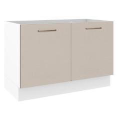 Balcão Gabinete De Pia 2 Portas Branco/crema Agata Madesa Branco/crema