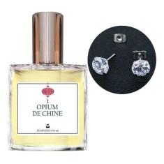 Perfume Feminino Opium De Chine + Brinco Prata Ponto Luz 6Mm - Essênci