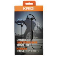 Fone preto Bluetooth para esportes Kaidi gancho de ouvido