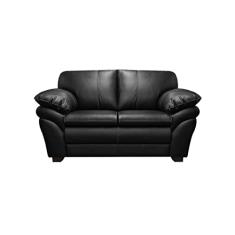 Sofá de Couro Bradley 2 lugares Preto Pigmentado - Mempra Design