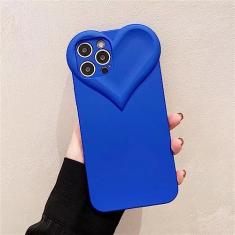 Capas de telefone de silicone TPU macias com coração fofo para iPhone 13 Pro Max 14 11 12 Pro Max Xr Xs Max X Cover, BL, para iphone 14