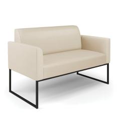 Sofá Namoradeira Base Industrial Preto Marisa Corino D03 - D\`rossi Cor Bege