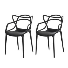 Kit 2 Cadeiras Allegra Preta Sala Cozinha Jantar