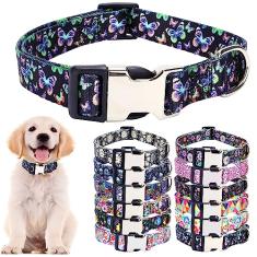 Linda coleira para cães PP pequenos, médios e grandes, coleira para animais de estimação de nylon macio, estampa 3D, estampas multicoloridas, coleiras ajustáveis para cães, meninas, meninos,