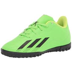 adidas Tênis de futebol unissex infantil X Speedportal.4, Verde solar/vermelho solar/amarelo solar, 11 Little Kid