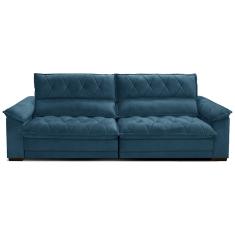 Sofá 2,48 Metros Retrátil e Reclinável Gralha Azul Venetto 3 Lugares Disa Móveis - Azul