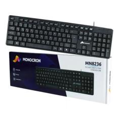 Teclado USB Padrão ABNT2 107 Teclas Monocron MN8236 Preto