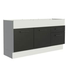 Balcão de Pia Cozinha 150 cm 2 Portas e 2 Gavetas (Sem Tampo e Pia) Br