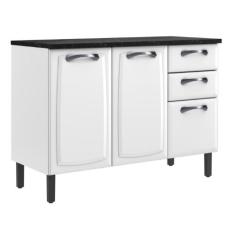 Balcão de Cozinha Itatiaia Aço 3 Portas 2 Gavetas Com Tampo New Premiu